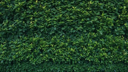 Close up of lush green hedge wall