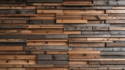 Close up wooden wall with textured planks