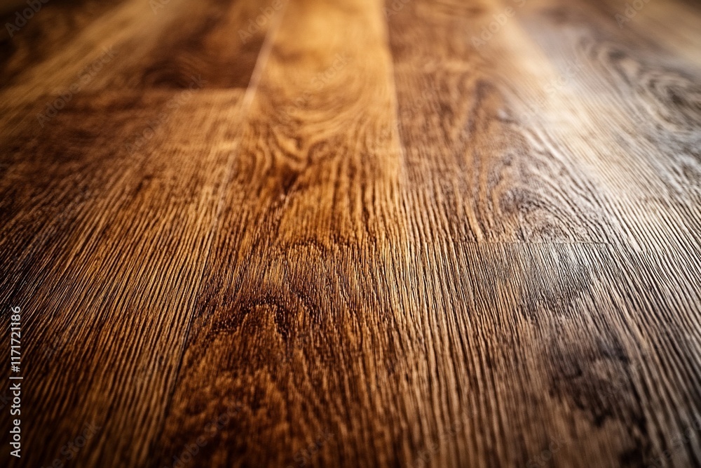 Poster Dark brown wood floor texture with visible grain and depth.