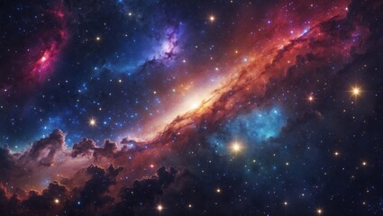Colorful galaxy nebula and starry night cosmos