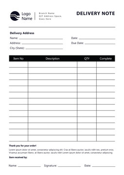 Free Delivery Note Template