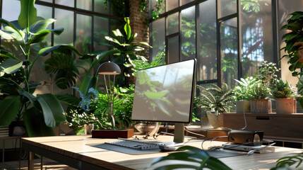 desktop pc with empty screen