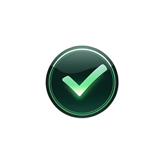 Green Check Mark Icon with Transparent Background