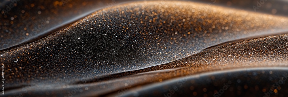 Aufkleber abstract image of dark brown and gold textured waves.