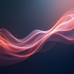 Fototapeta premium Red light on a black background, abstract wave