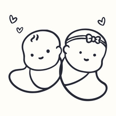 Doodle baby essentials cute illustration vector