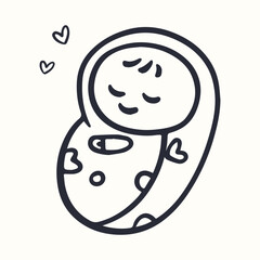 cute baby doodle in swaddle