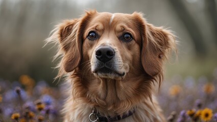 Kooikerhondje dog posed with beautiful selective focus