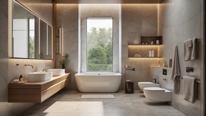 Modern contemporary bathroom design with sleek minimalist features
