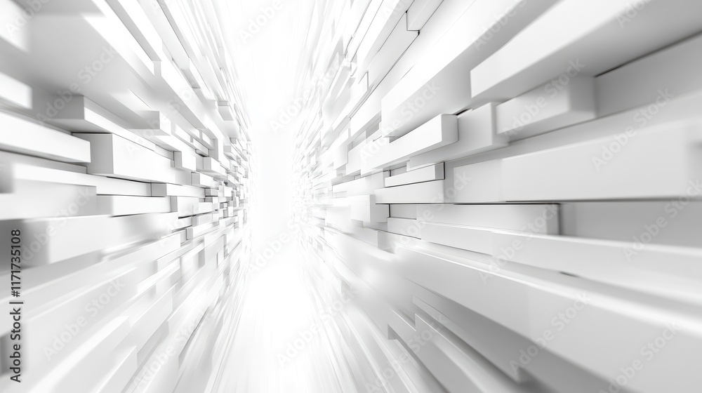 Aufkleber An abstract white background with blurred lines and blocks of light, creating an architectural or technological concept, perfect for futuristic technology wallpapers or modern design inspiration