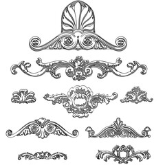 Greek vector shape, stucco decoration, cartouche