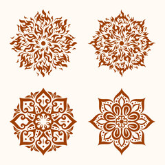 Damask seamless set. The lines are carved into beautiful carvings called damask.