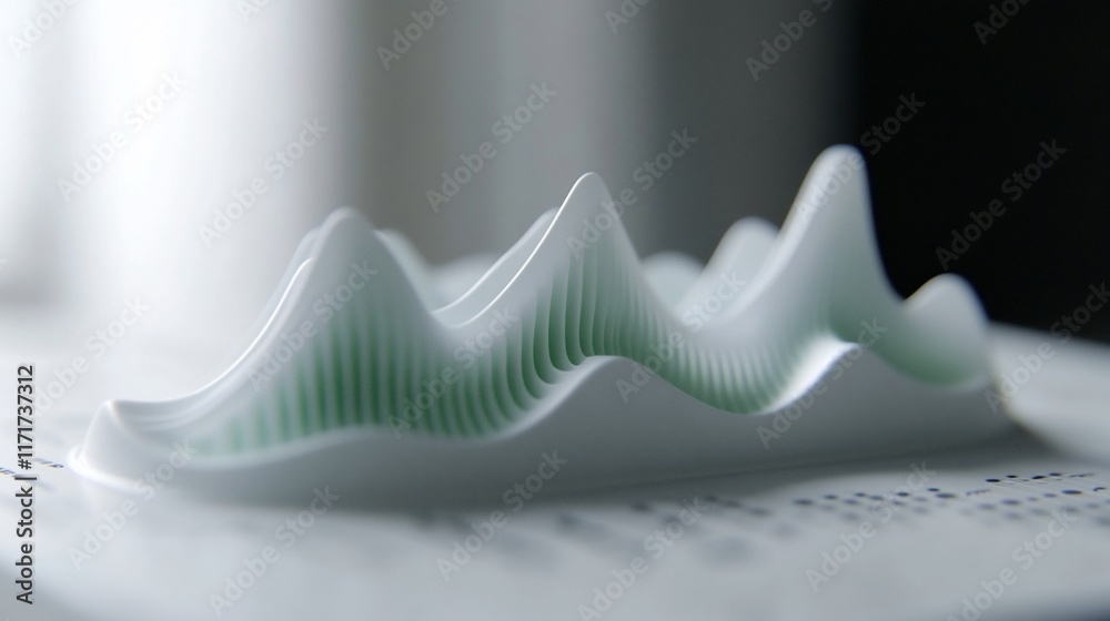 Poster Abstract 3D wave chart showing data peaks and valleys.