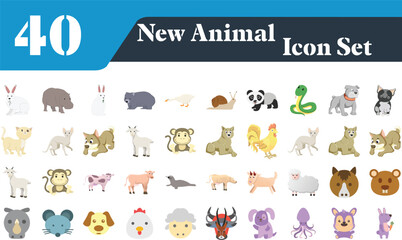 Fototapeta premium Cute animal isolated objects set. Collection of horse, fox, bear, toucan, raccoon, sloth, elephant, monkey and lion, rabbit, turtle, walrus. Illustration of design elements in flat cartoon