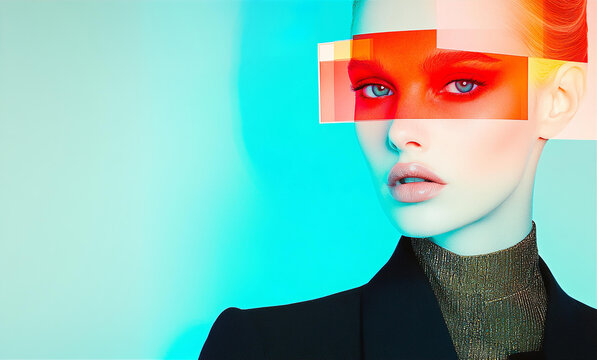 Young woman, fashion glamour style portrait with copy space 