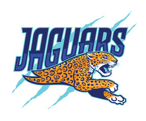 Jaguars T-shirt Design with stylized jaguar and claw marks © WellofMike