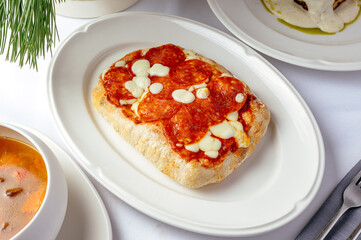 food on a plate. food from the restaurant. photos for the menu