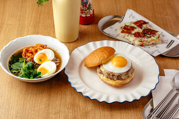 food on a plate. food from the restaurant. photos for the menu