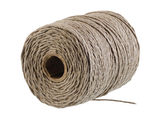 Natural jute twine skein isolated on white