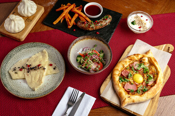 food on a plate. food from the restaurant. photos for the menu