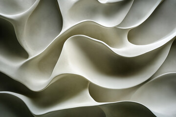 Obraz premium Abstract flowing lines in soft, neutral tones of beige and cream, forming organic shapes reminiscent of wind or water currents