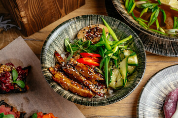 food on a plate. food from the restaurant. photos for the menu