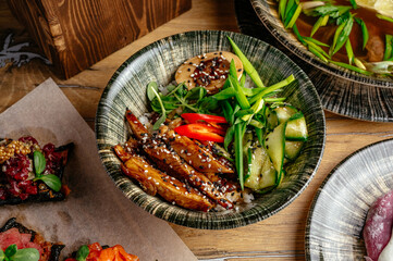 food on a plate. food from the restaurant. photos for the menu