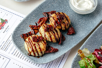 food on a plate. food from the restaurant. photos for the menu