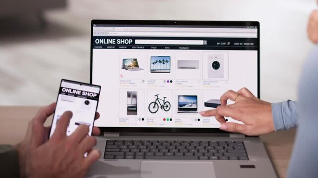 Couple Shopping Electronics Online