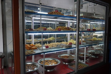 So many sweets are organised nicely in the sweet shop