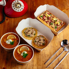 food on a plate. food from the restaurant. photos for the menu