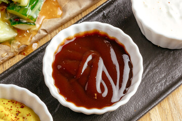 food on a plate. food from the restaurant. photos for the menu