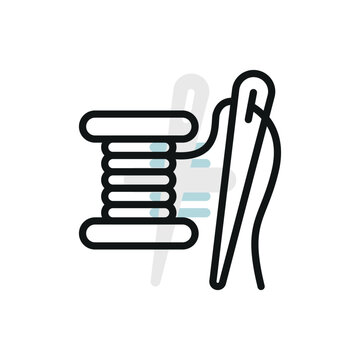 recommend clip art: Needle and thread fashion tailor icon vector basic design