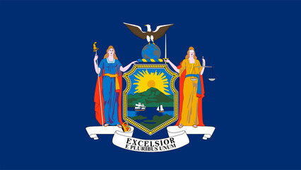 Flag of New York, NY, USA, 16:9 Format, New York Flag, Vector Images