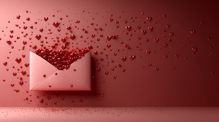 Red heart-shaped envelope for a romantic and heartfelt message


