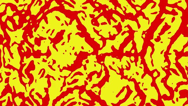 Vivid Red and Yellow Swirling Liquid Animation