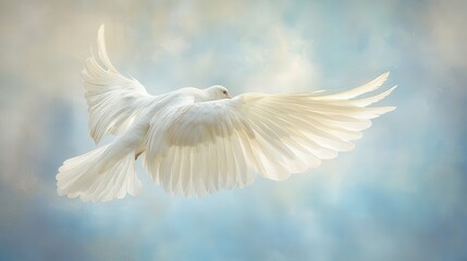 Fototapeta premium dreamy feather patterns in a serene celestial background