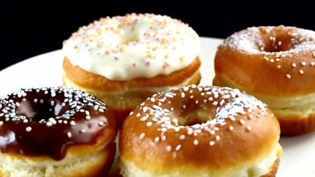 row donuts lemon poppy seed chocolate hazelnut berry compote sparkle twinkling glaze or donuts with lemon poppy seed chocolate hazelnut berry glaze