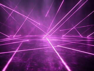 Abstract Purple Laser Light Grid Floor Background
