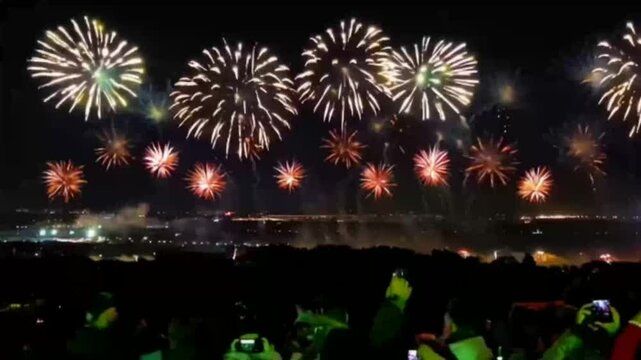fogos celebrando ano novo 