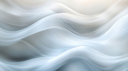 Obraz premium Abstract flowing waves of soft light blue and white hues. Serene and elegant.