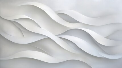 Obraz premium Abstract white waves, flowing smoothly. Clean and modern design.