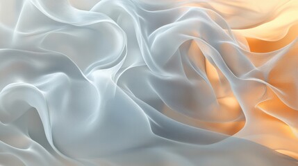 Obraz premium Soft, flowing fabric in shades of white and gold.