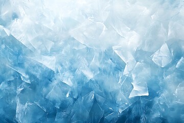 Fototapeta premium Smooth Frosted Crystal Texture in Soft Blues and Whites, Reflective Design for Elegant Graphic Design, Soft Blue and White Frosted Crystal Background