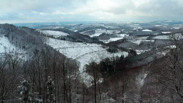 the german rothaar mountains in winter 4k 25fps video