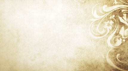 Elegant Beige Floral Design on Antique Paper Background