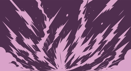 Thunderbolts hitting ground, isolated set of lightning sticking or attacking. Vector isolated set of glowing magical powerful effect shotgun. Thunderstorm and lightening, flares and discharge