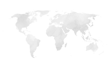 This vector artwork presents a world map adorned with a soft watercolor texture, emphasizing the continents in an artistic and contemporary manner.