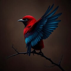 Fototapeta premium fenikeks, bird, art, china art, mithology, robin, nature, wildlife, animal, wild, beak, red, branch, garden, birds, winter, redbreast, cardinal, songbird, feather, tree, spring, perch, feathers, orang