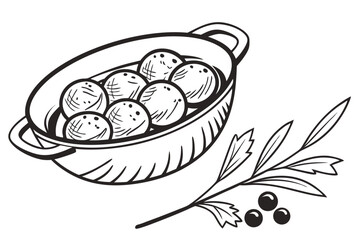 Meatballs silhouette  vector illustration isolated  on a white background